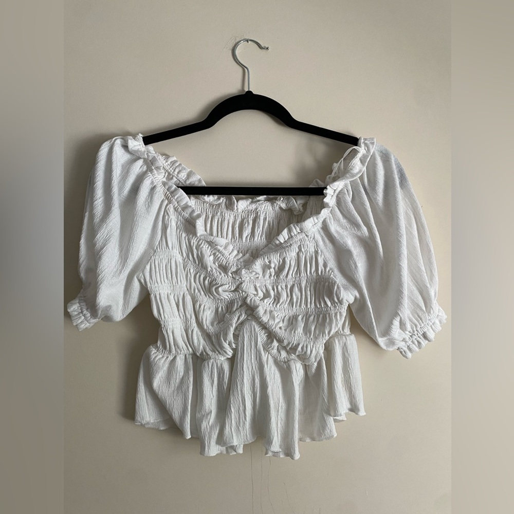 White Cinched Top